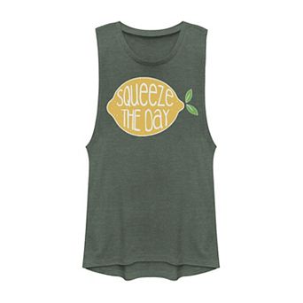 Juniors' Lemon Squeeze The Day Graphic Muscle Tank Top