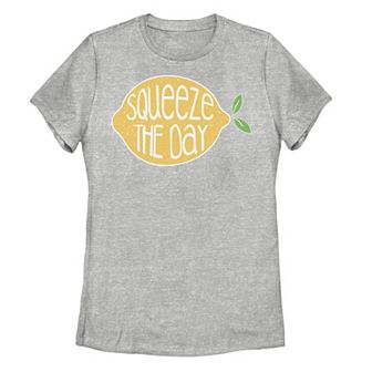 Juniors' Lemon Squeeze The Day Graphic Tee
