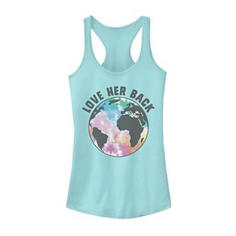 Juniors' Love Mother Earth Back Graphic Tank Top