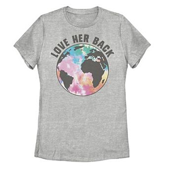 Juniors' Love Mother Earth Back Graphic Tee