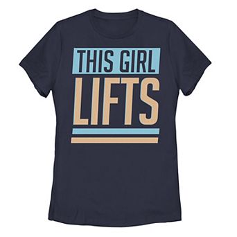 Juniors' Workout Apparel This Girl Lifts Text Graphic Tee