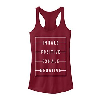 Juniors' Inhale Positive Exhale Negative Graphic Tank Top