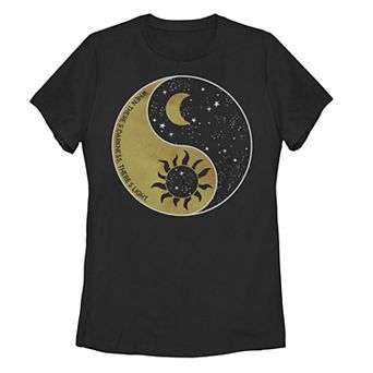 Juniors' Celestial Yin Yang When There's Darkness There's Light Graphic Tee