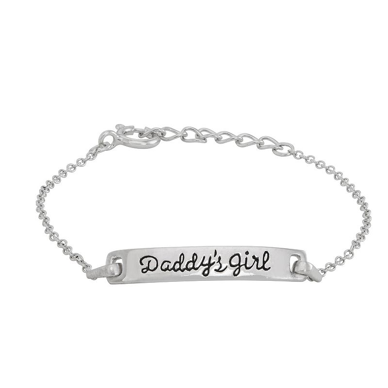Charming Girl Daddys Girl Sterling Silver Bracelet, Girls, Size: 6