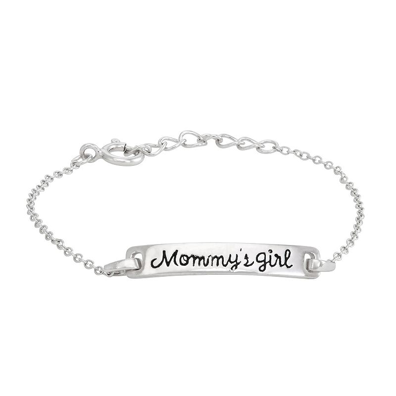 Charming Girl Mommys Girl Sterling Silver Bracelet, Girls, Size: 6