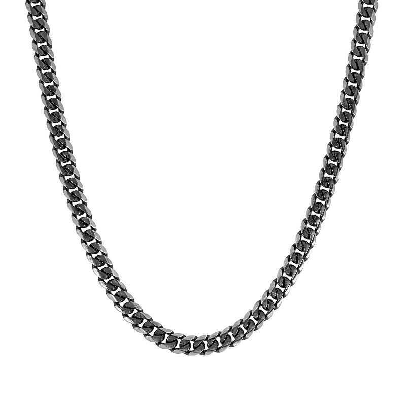 Mens LYNX Stainless Steel Curb Chain Necklace - 24 in., Size: 24, Silve
