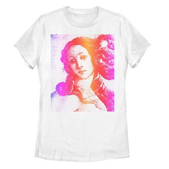 Juniors' Halftone Rainbow Venus Portrait Graphic Tee