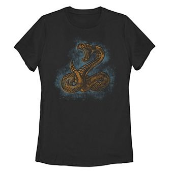 Juniors' Snake Fangs Misty Portrait Graphic Tee