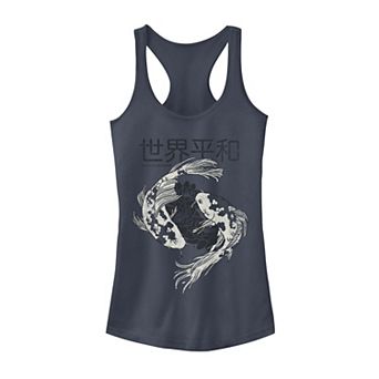 Juniors' Koi Fish Yin Yang Graphic Tank Top