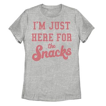 Juniors' I'm Just Here For The Snacks Graphic Tee