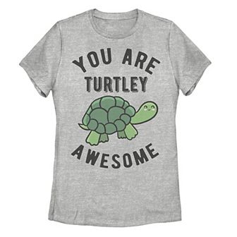 Juniors' You Are Turtley Awesome Happy Turtle Graphic Tee