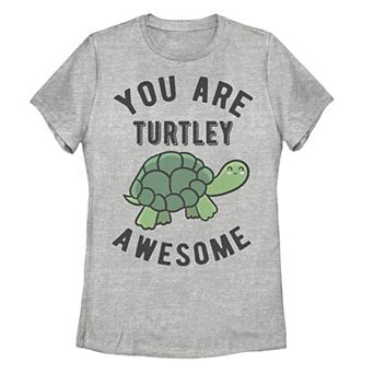 Juniors' You Are Turtley Awesome Happy Turtle Graphic Tee