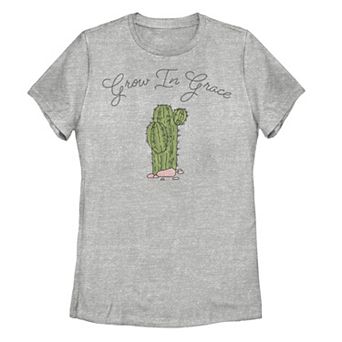 Juniors' Grow In Grace Cactus Graphic Tee