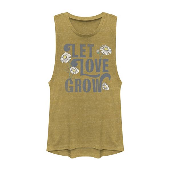 Juniors' Let Love Grow Daisies Graphic Muscle Tank Top