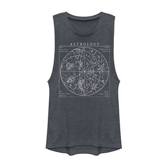 Juniors' Astrology Astrological Chart Graphic Muscle Tank Top