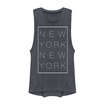 Juniors' New York New York Line Box Graphic Muscle Tank Top