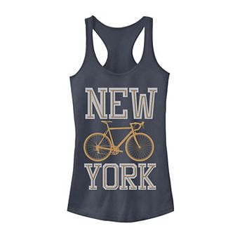 Juniors' New York Orange Line Bicycle Graphic Tank Top