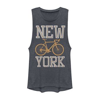 Juniors' New York Orange Line Bicycle Graphic Muscle Tank Top