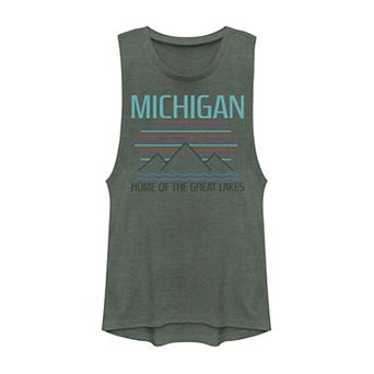 Juniors' Fifth Sun Michigan Home Of The Great Lakes Graphic Muscle Tank Top