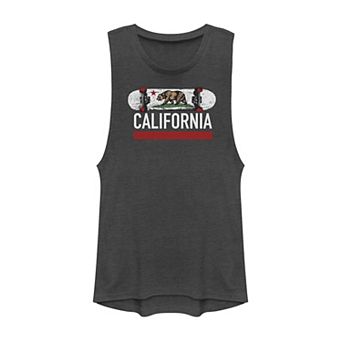 Juniors' Fifth Sun State Flag Skateboard Graphic Muscle Tank Top