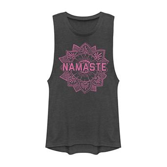Juniors' Namaste Paisey Henna Flower Vintage Boho Graphic Muscle Tank Top