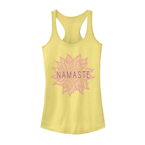 Juniors' Namaste Sun Yoga Workout Relaxation Graphic Tank