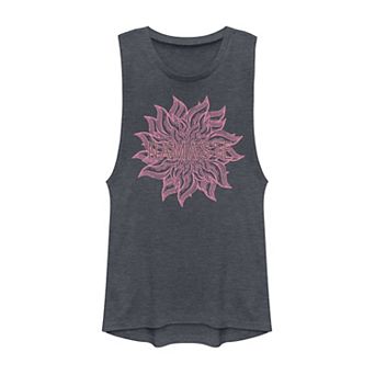 Juniors' Namaste Sun Yoga Workout Relaxation Graphic Muscle Tank Top