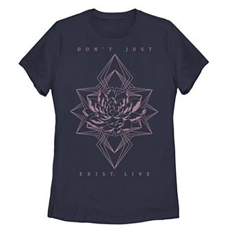 Juniors' Peonies Flower Geometric Motivational Inspire hir Graphic Tee
