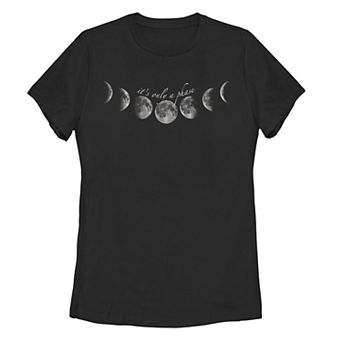 Juniors' Its Only A Phase Moon Cycle Graphic Tee