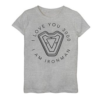 Girls 7-16 Marvel Avengers Endgame Iron Man "I Love You 3000" Quote Circle Tee