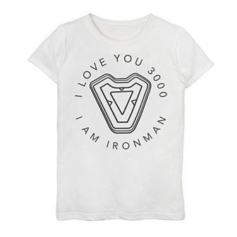 Girls 7-16 Marvel Avengers Endgame Iron Man "I Love You 3000" Quote Circle Tee
