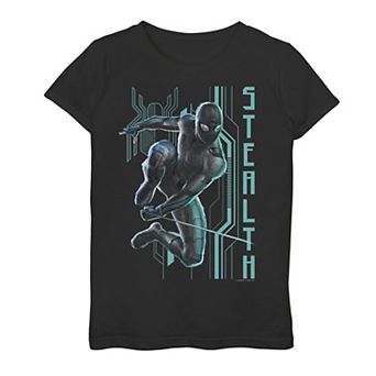 Girls 7-16 Marvel Spider-Man Far From Home Stealth Suit Tech Poster Tee