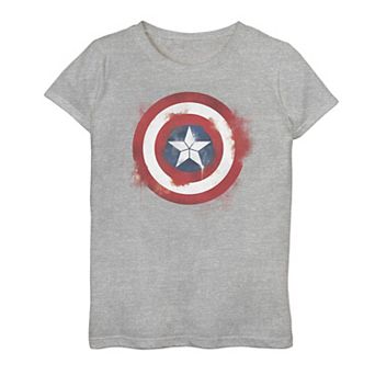 Girls 7-16 Marvel Avengers Endgame Captain America Spray Paint Logo Tee