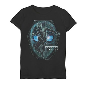 Girls 7-16 Marvel Spider-Man Far From Home Stealth Suit Tech Portrait Tee