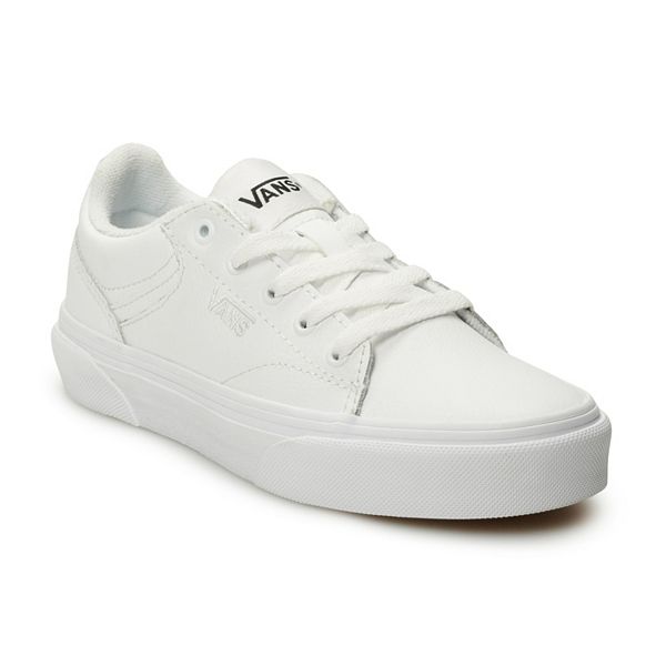 Off White Kids Vulcanized Low-top Calf Leather Sneakers, Brand Size 32 (1 Little Kids) in Black/White