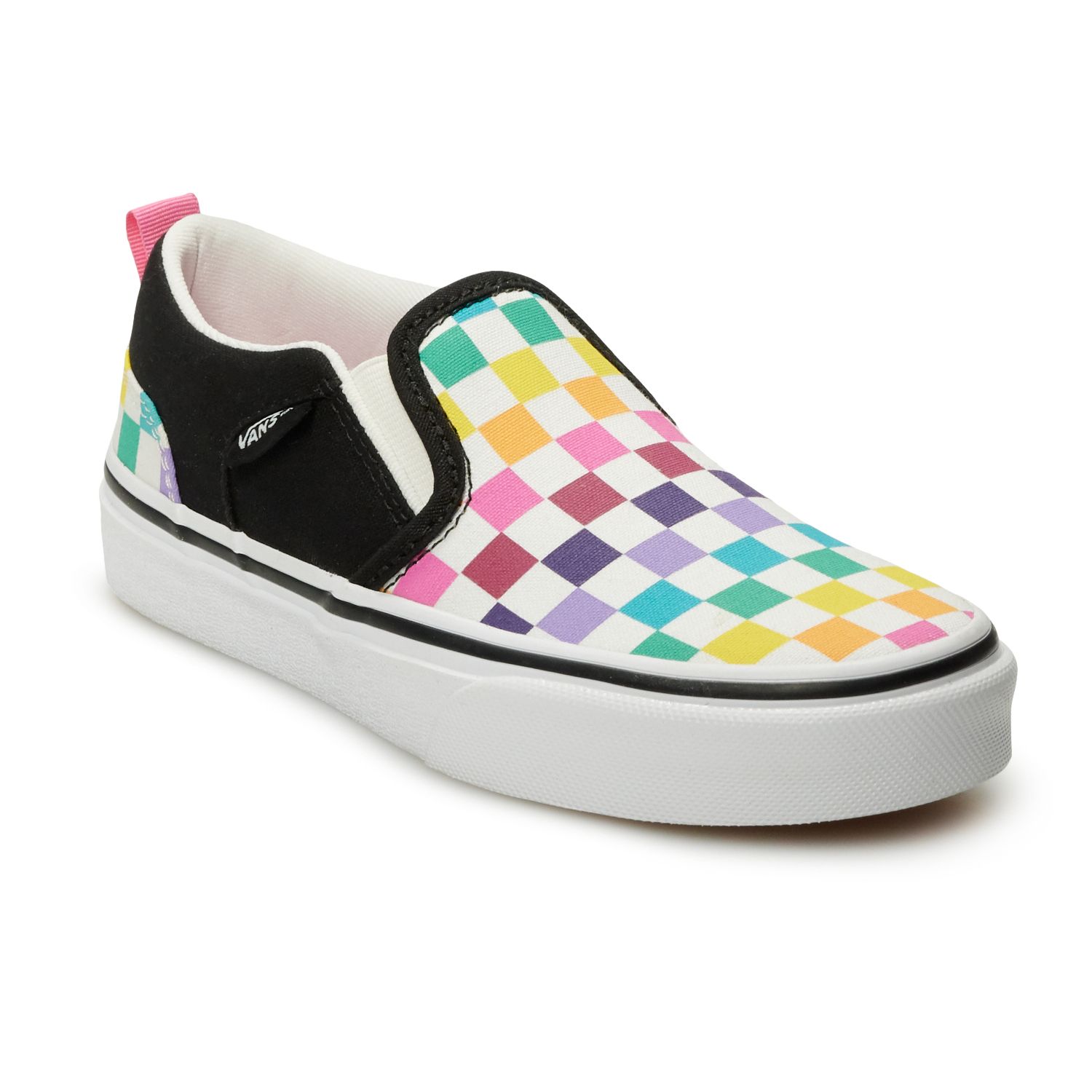 Asher Kids' Rainbow Checkered Skate Shoes