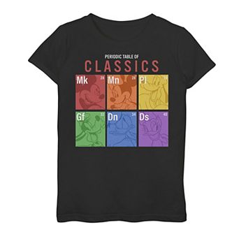 Disney's Mickey Mouse & Friends Girls 7-16 Periodic Table Color Panels Tee
