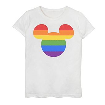 Disney's Mickey Mouse Ears Girls 7-16 Rainbow Fill Graphic Tee