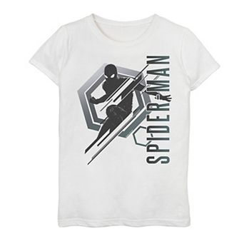 Girls 7-16 Marvel Spider-Man Far From Home Stealth Suit Hexagon Logo Tee
