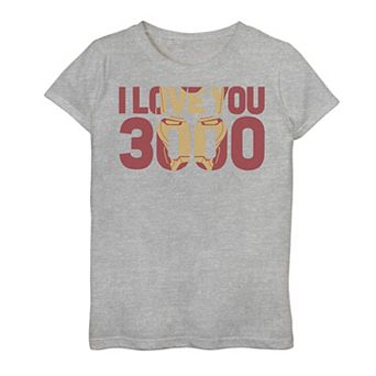 Girls 7-16 Marvel Avengers Endgame Iron Man "I Love You 3000" Mask Fill Tee