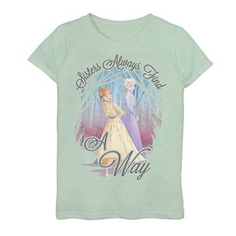 Disney's Frozen 2 Anna & Elsa Girls 7-16 "Sisters Always Find A Way" Tee