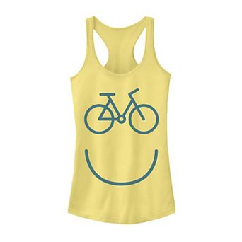 Juniors' Bike Happy Face Graphic Tank Top