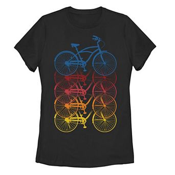 Juniors' Bicycles Fading Into Each Other Athletic Graphic Tee