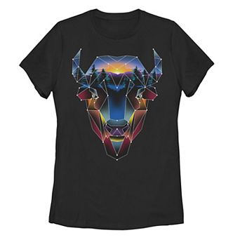 Juniors' Scenic Geometric Buffalo Face Graphic Tee