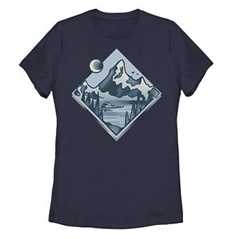 Juniors' Geometric Moonrise Mountain Tee