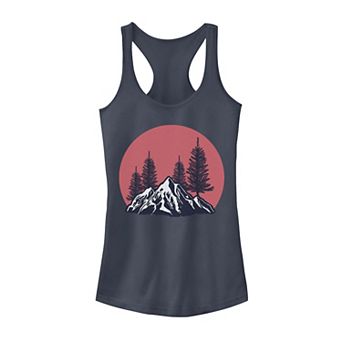 Juniors' Red Sun Mountains Silhouette Tank Top