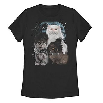 Juniors' Heavy Metal Cats In Space Tee