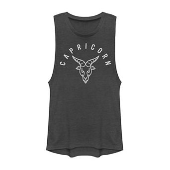 Juniors' Zodiac Capricorn Sign Logo Muscle Tank Top