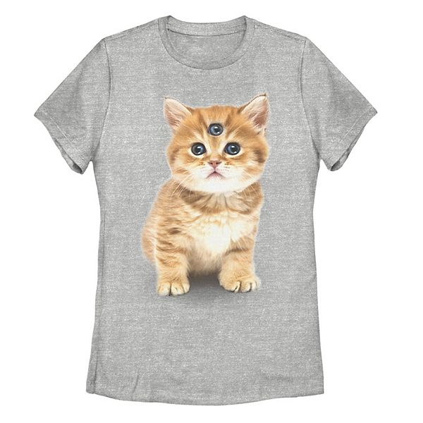 Juniors' Cat Cyclops Kitten Tee