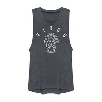 Juniors' Zodiac Virgo Sign Logo Muscle Tank Top